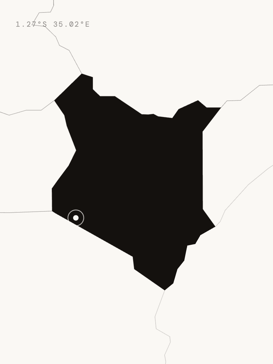 Map of Kenya with the Maasai Mara marked