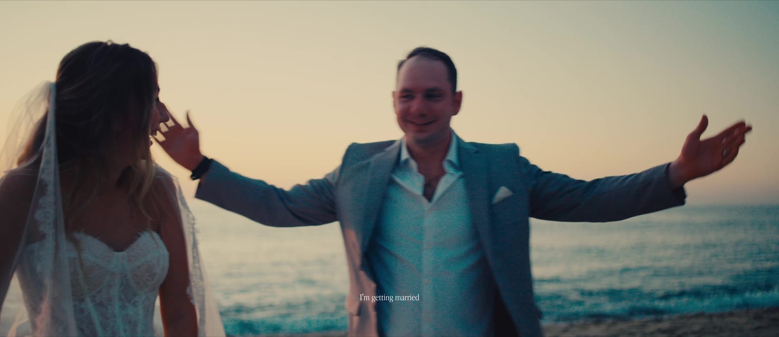 Jason and Polina at their wedding on the beach in Sayulita, Mexico